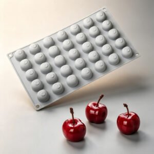 3D Stereo Cherry Silicone Mold | 35 Cavities Easy Release Baking Mold, Multi-scene Usage for DIY Making: Chocolate, Candles, Resin, Soap & More