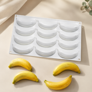 12 Cavity Banana Silicone Mold Chocolate Candy Jelly Soap Wax Resin Mold