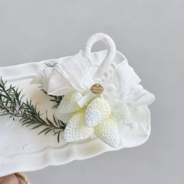 Handmade Strawberry Scented Soap with Lace Bow, Small Batch Aroma Hanging Ornament, Perfect Birthday & Wedding Favor Gift