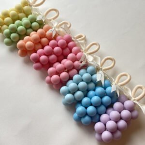 Dopamine Multi-Color Grape Handmade Soap Gift Set, Assorted Pastel Shades Scented Aroma Hanging Ornaments, Wedding & Birthday Luxury Gift Box