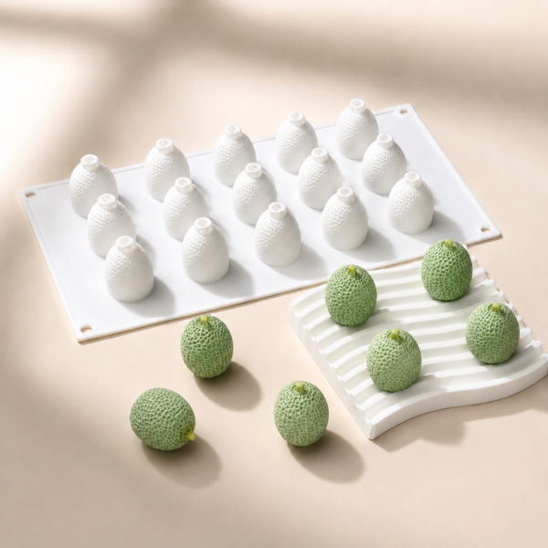 15 Cavity Cantaloupe Silicone Mold Chocolate Candy Jelly Soap Wax Resin Mold