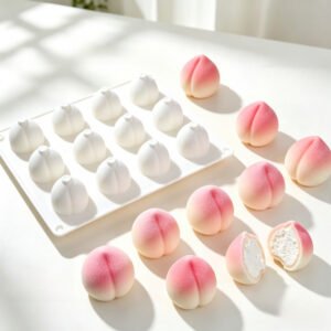 15-Cavity Peach Silicone Mold
