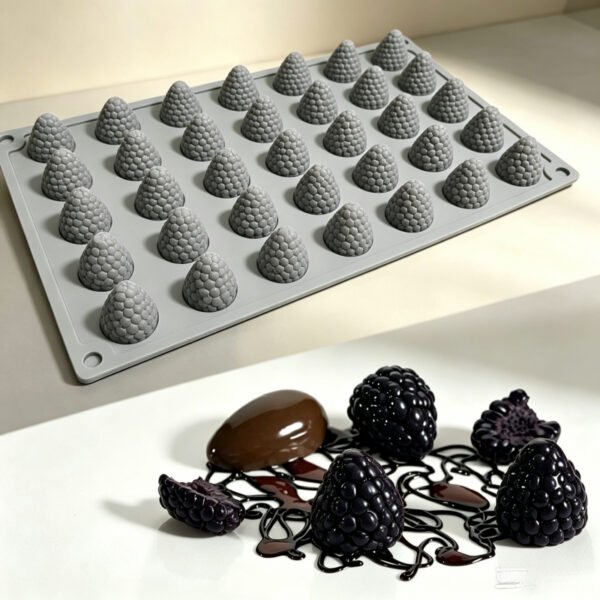 35-Cavity Blackberry Shape Silicone Mold for Chocolate Candy Soap Making