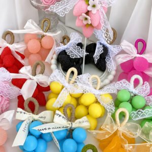 20Pcs Assorted Fruit Shaped Soap Set, Handmade Fruit Scented Mini Hanging Soap, Gentle Cleansing Decorative Bath Soap for Bathroom Decor, Shower, Guest Gift, Party Favor