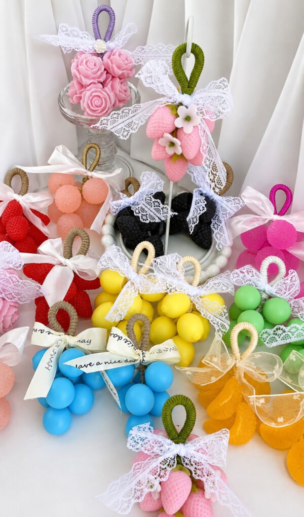 20Pcs Assorted Fruit Shaped Soap Set, Handmade Fruit Scented Mini Hanging Soap, Gentle Cleansing Decorative Bath Soap for Bathroom Decor, Shower, Guest Gift, Party Favor