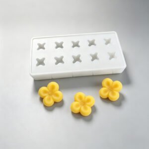 10 Cavity Sweet Osmanthus Four Petal Flower Silicone Mold, Fall Floral Wax Melt Mould for Soy Candle, Handmade Soap & Epoxy Resin DIY Crafts