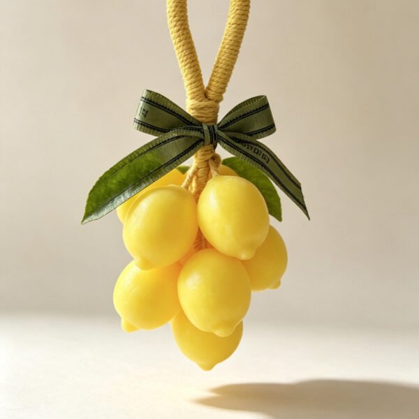 Artisanal Hanging Lemon Bunch Soap, Nourishing Fruit Shaped Scented Hand Soap, Bathroom Decor & Unique Gift