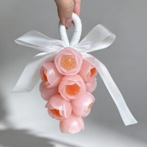 Lotus Flower Bunch Handmade Soap Gift Box, 3D Floral Handcrafted Essential Oil Bath Soap, Birthday & Party Favor Gift