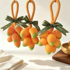 Hanging Rope Mango Cluster Handmade Soap, Natural Scent Fruit Shaped Decorative Soap, Unique Bathroom Decor & Souvenir Gift