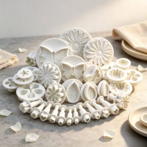 10 Styles 33Pcs Plunger Cutters Set, Flower Leaf Butterfly Spring Press Molds for Soap & Candle DIY Craft