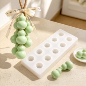 10 Cavity Gourd Silicone Mold, DIY Aromatherapy Candle Berry Garland Mold, Handmade Soap Chocolate Gypsum Decorating Mold