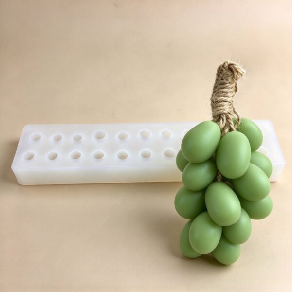 22 Cavity Oval Green Grape Silicone Mold, One-piece Handmade DIY Grape Cluster Soap Making Mold, DIY Aromatherapy Candle & Resin Casting Mold